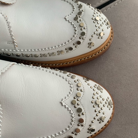 NIB Robert Clergerie Paris White Studded Brogue Shoes size 39.5 - Picture 11 of 15